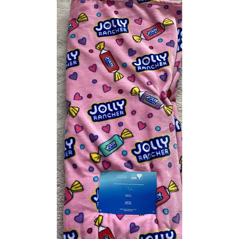 Jolly Rancher Hard Candy Oversized Soft Plush Throw Blanket‎ 60” X 70” Pink NEW